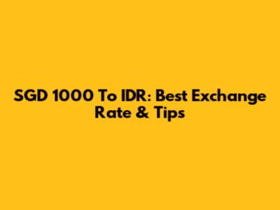 SGD 1000 To IDR: Best Exchange Rate & Tips